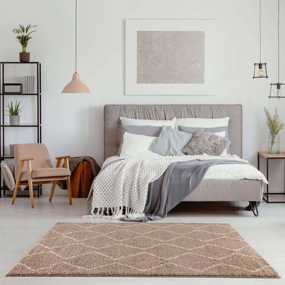 THE RUGS Boho Design Rectangle Rug 60cm x 110cm Beige