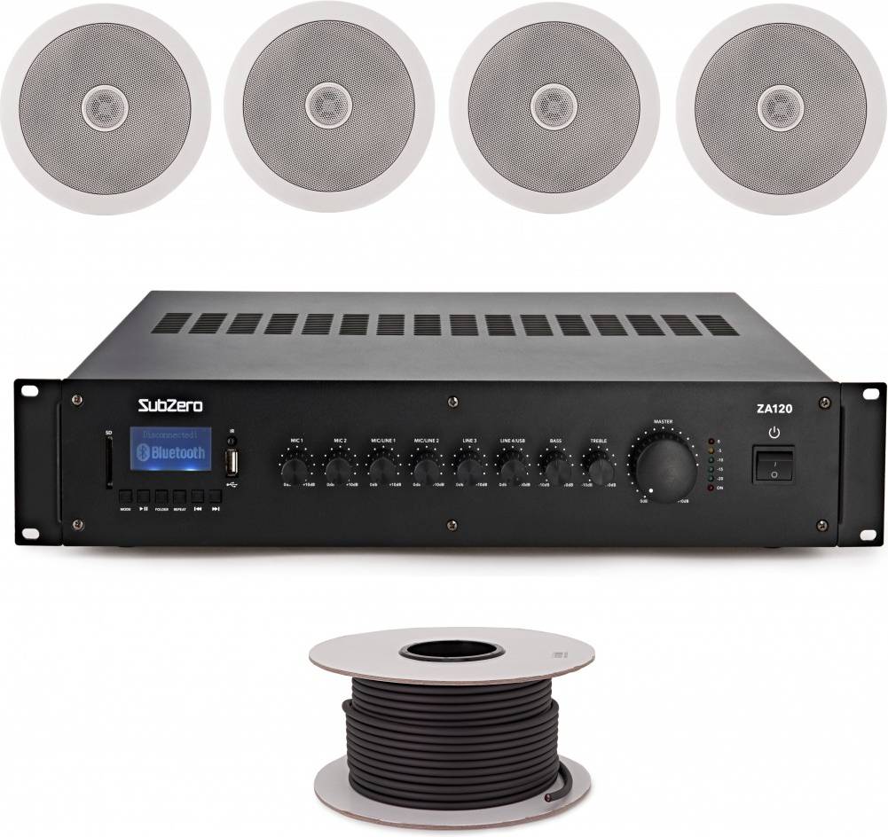 80W 100V 8" Ceiling Speaker System