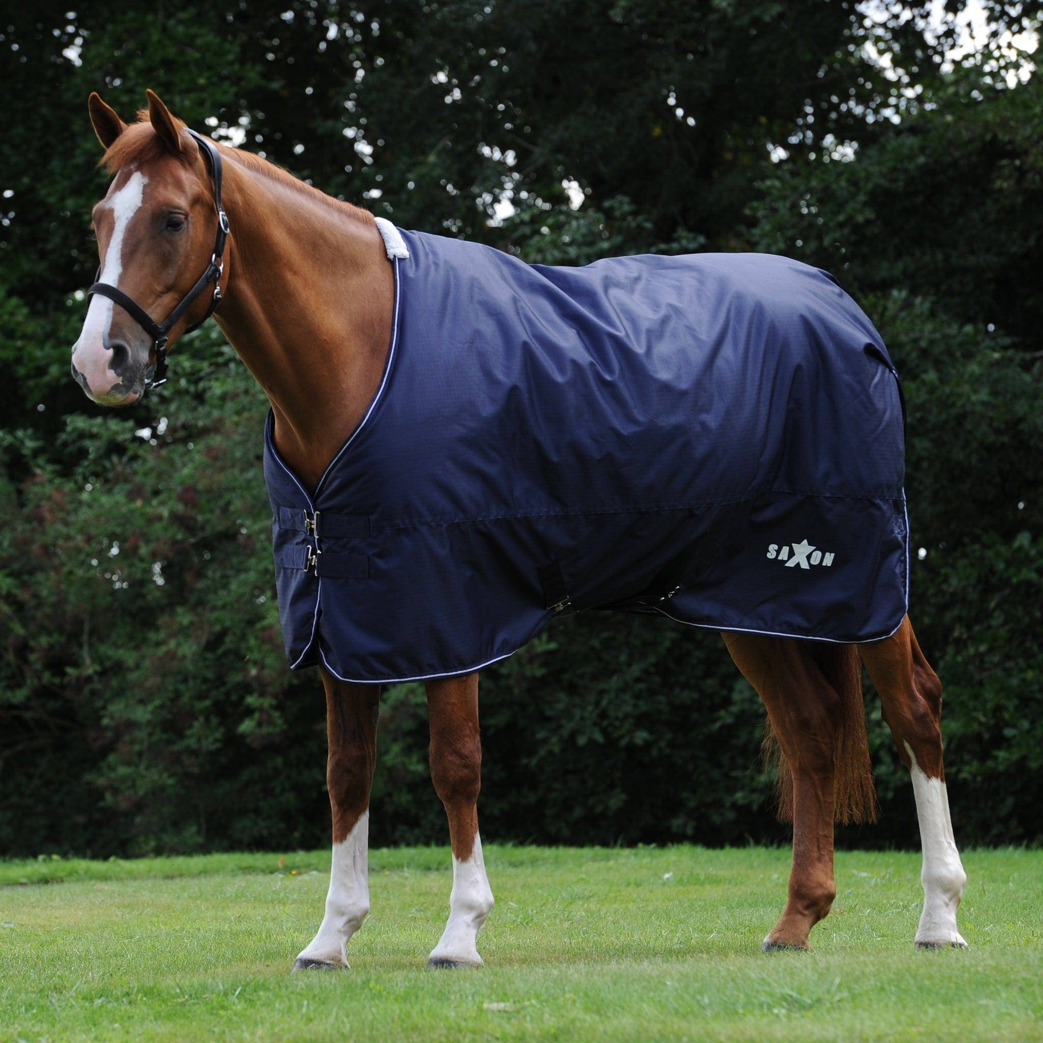 Saxon Standard Neck Turnout Rug - Navy