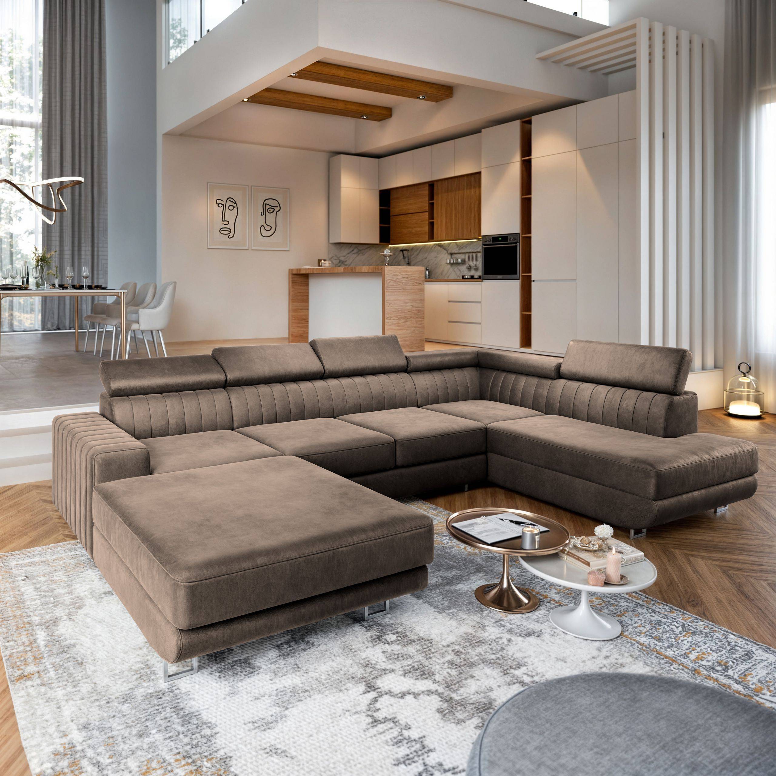 Ecksofa Siena R-S Beige