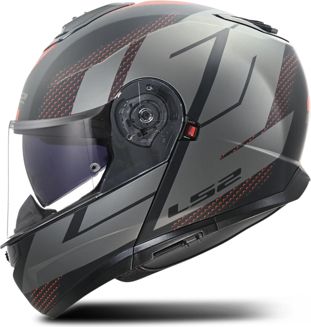 LS2 Modulaire Helm FF908 Strobe II Code Helm - Zwart/Grijs/Rood