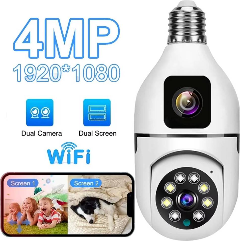 4MP E27 Dual Lens Bulb Camera