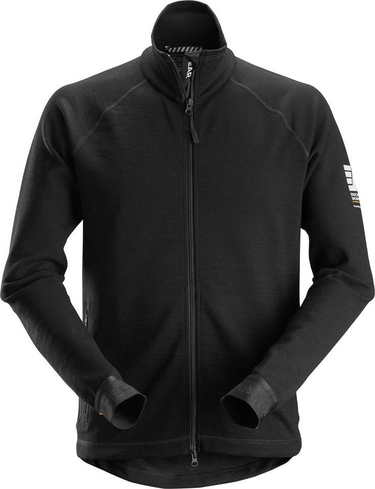 Snickers AllroundWork Midlayer Wool Full Zip Jacket - Black