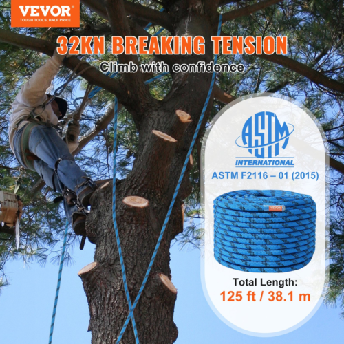 VEVOR 12.7mm Static Climbing Rope 38M