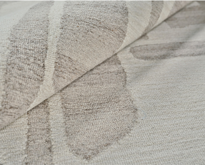 Exquisite Ivory Rectangle 9' x 12' Area Rug Beige, White
