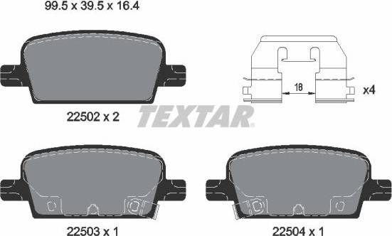 Textar Brake Pad Set 2250201