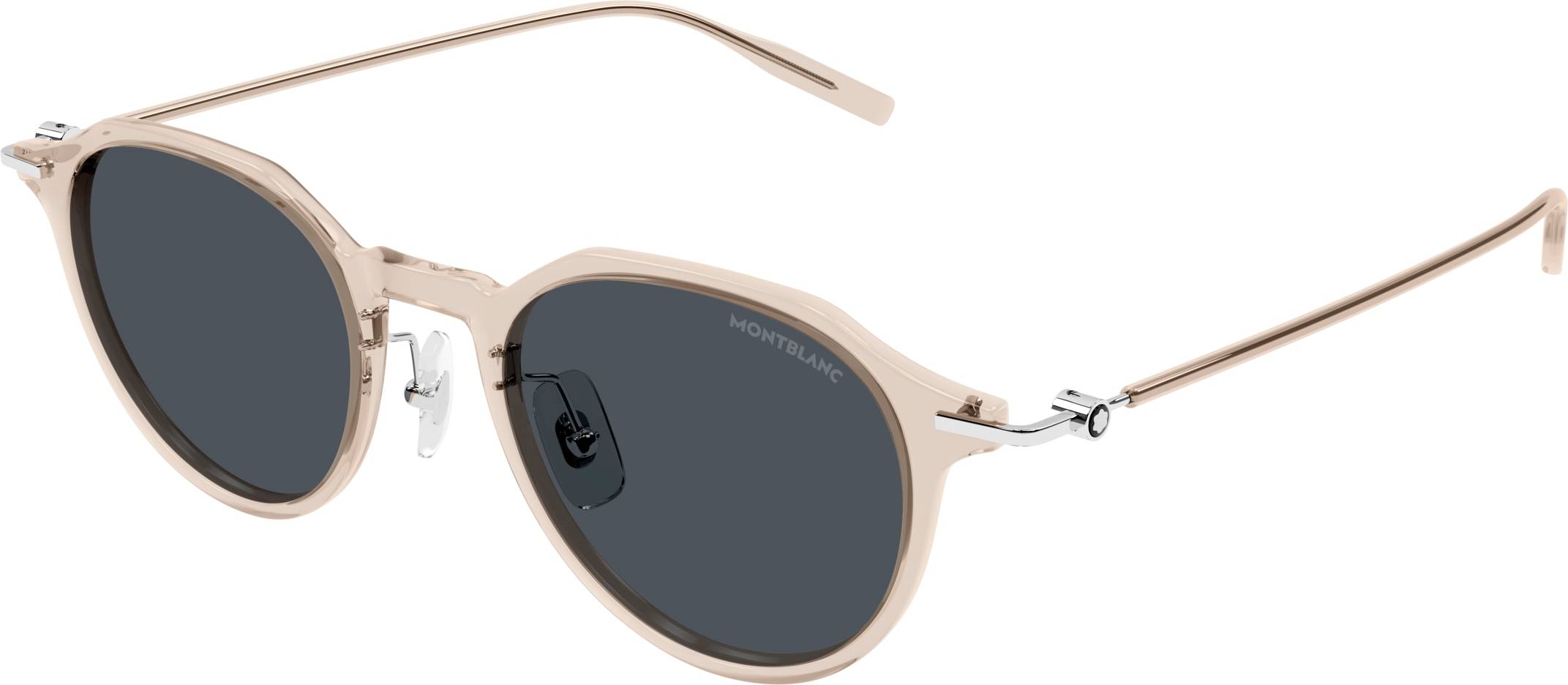 Montblanc Mand MB0355S 004 Solbriller Injiceret Rosa Grå Rund