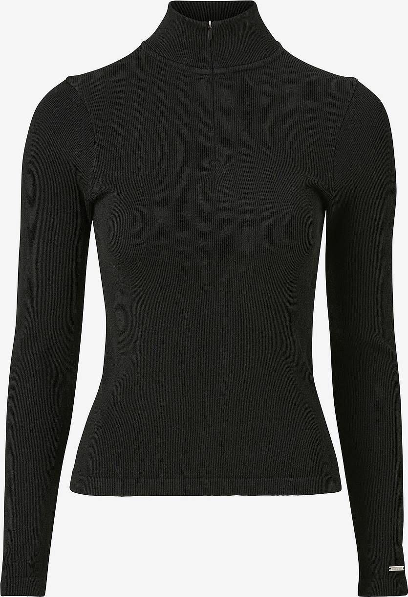 aim'n Ribbed Wool Half Zip - Black