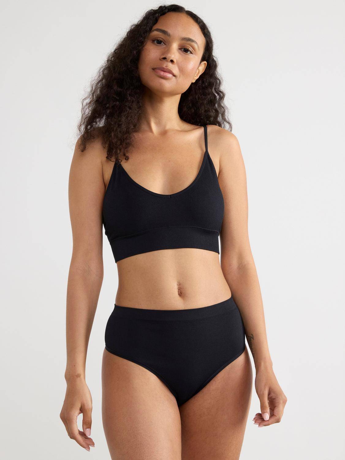 Lindex Seamless Ribbad High Waist - Stringtrosa