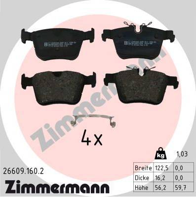 Zimmermann Brake Pad Set Rear Axle