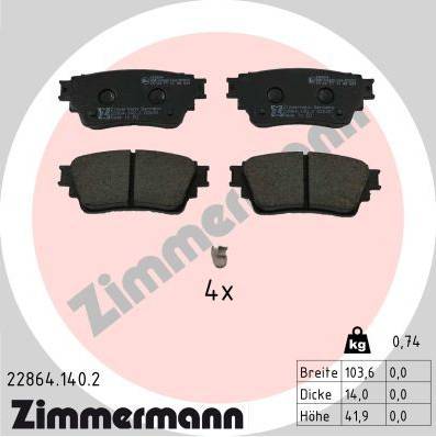 Zimmermann Brake Pad Set Rear Axle