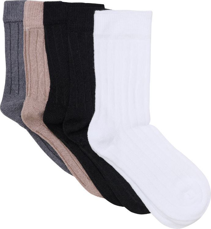 Minymo Ankle Sock Rib Multi Patterned - Black