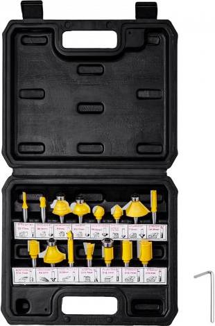 Wood router VEVOR Router Bits Set 15 Pieces