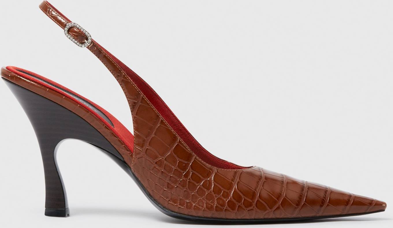 Högklackade Rhinestone Pumps - Brun