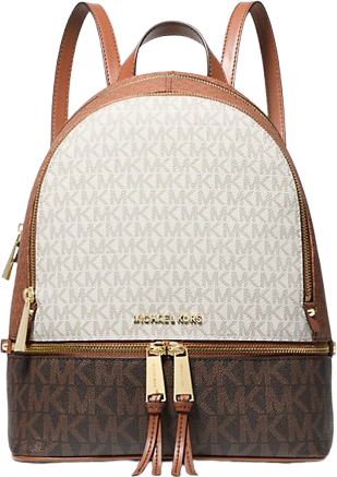 Michael Kors Rhea Medium Color Block Logo Backpack - Luggage