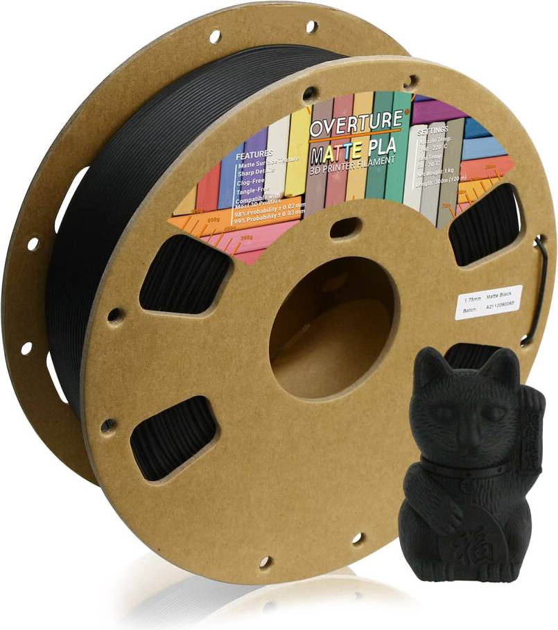 Overture Pla Matte Filament 1.75 mm Rulle