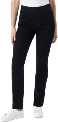 Amanda High-Rise Straight Pull-On Jeans - Black Rinse