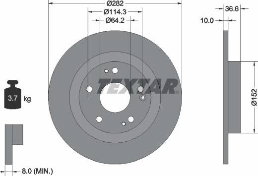 Textar Brake Disc Pro 92301303