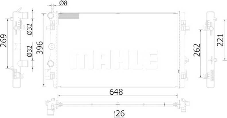 Mahle CR 2425 000S Engine Radiator Aluminium