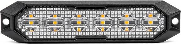 Amio Flad Advarselslampe 6x3W LED R65 R10 12V 24V