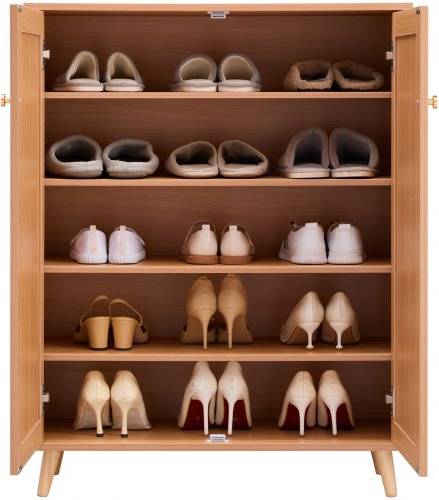VEVOR Rattan Cabinet 5 Tiers Shoe Rack