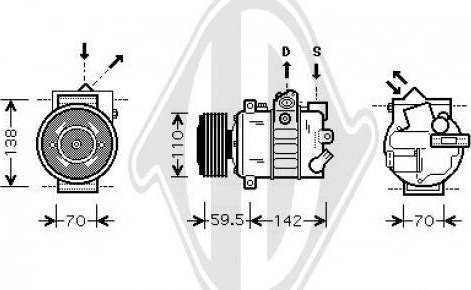 R134a Diederichs DCK1034 Climate Kompressor R134a