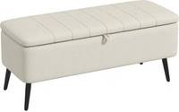 Homcom Linen Fabric with Flip Top Storage Bench
