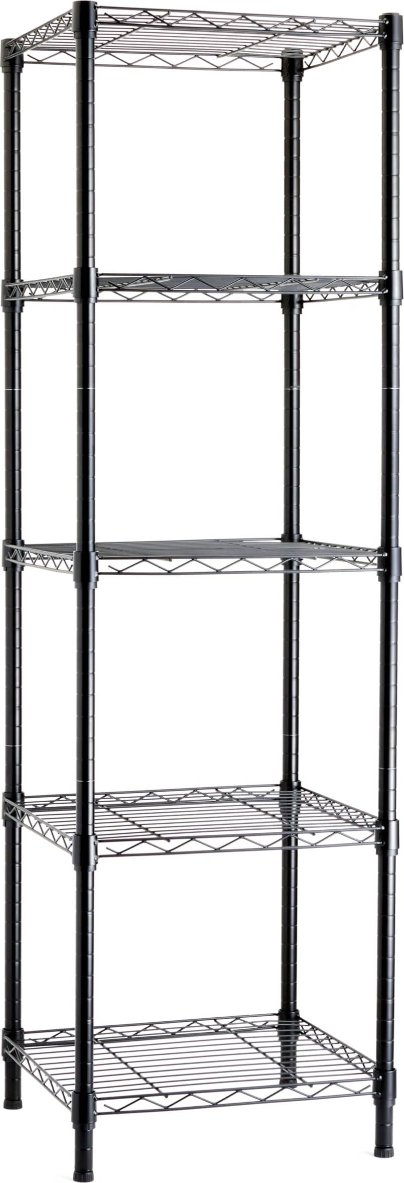 Amazon Basics 5-Shelf Tower Adjustable Storage Unit Shelving System