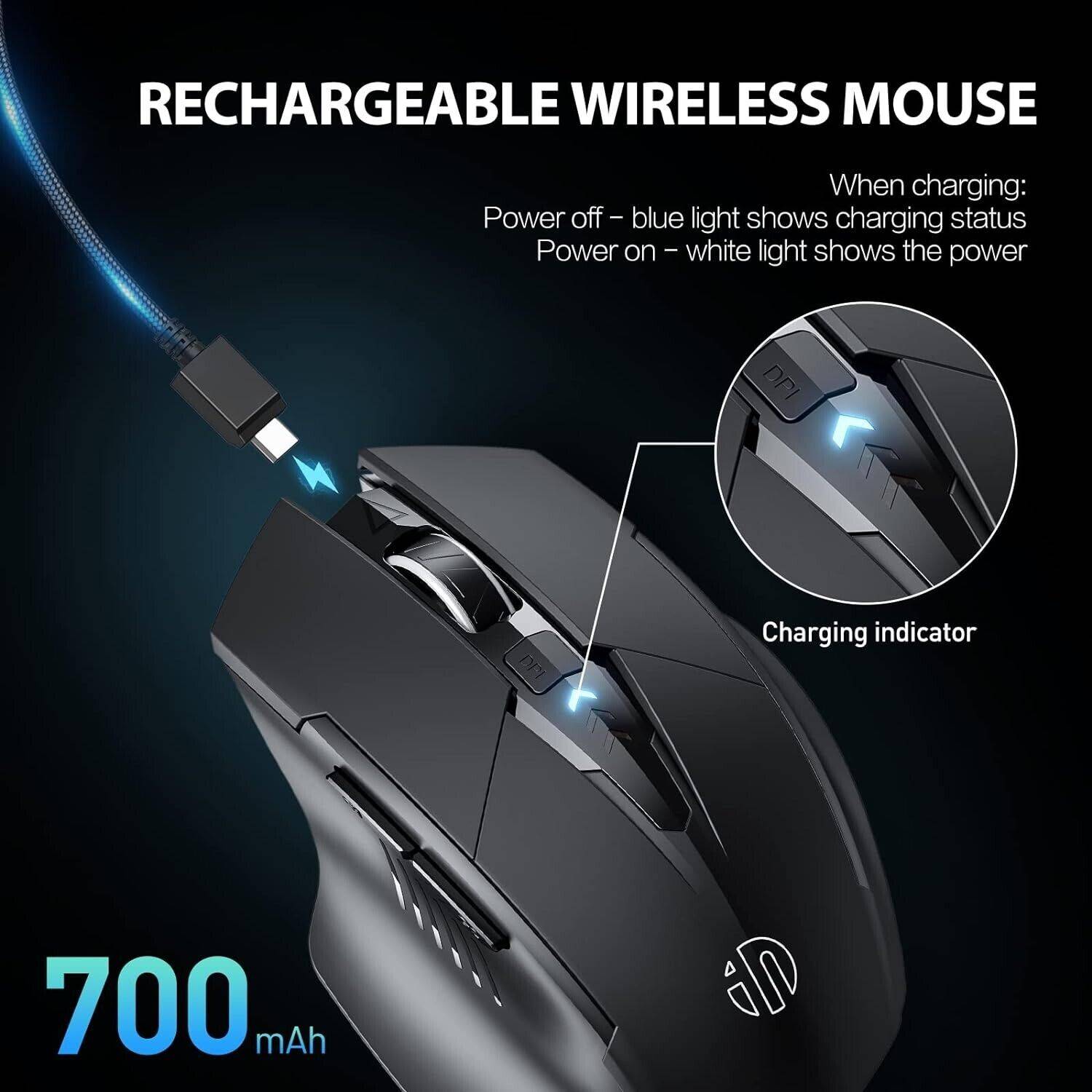 Inphic Black Optical Wireless Mouse