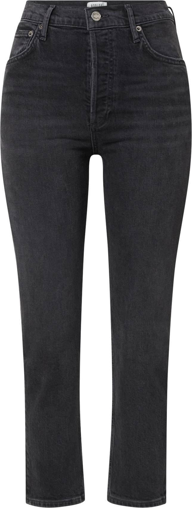 Riley High Rise Straight Crop - Black