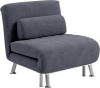 Homcom Adjustable Back Futon Chair Grey Sofa