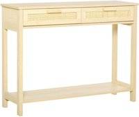 Homcom With Storage Shelf 2 Drawers Console Table