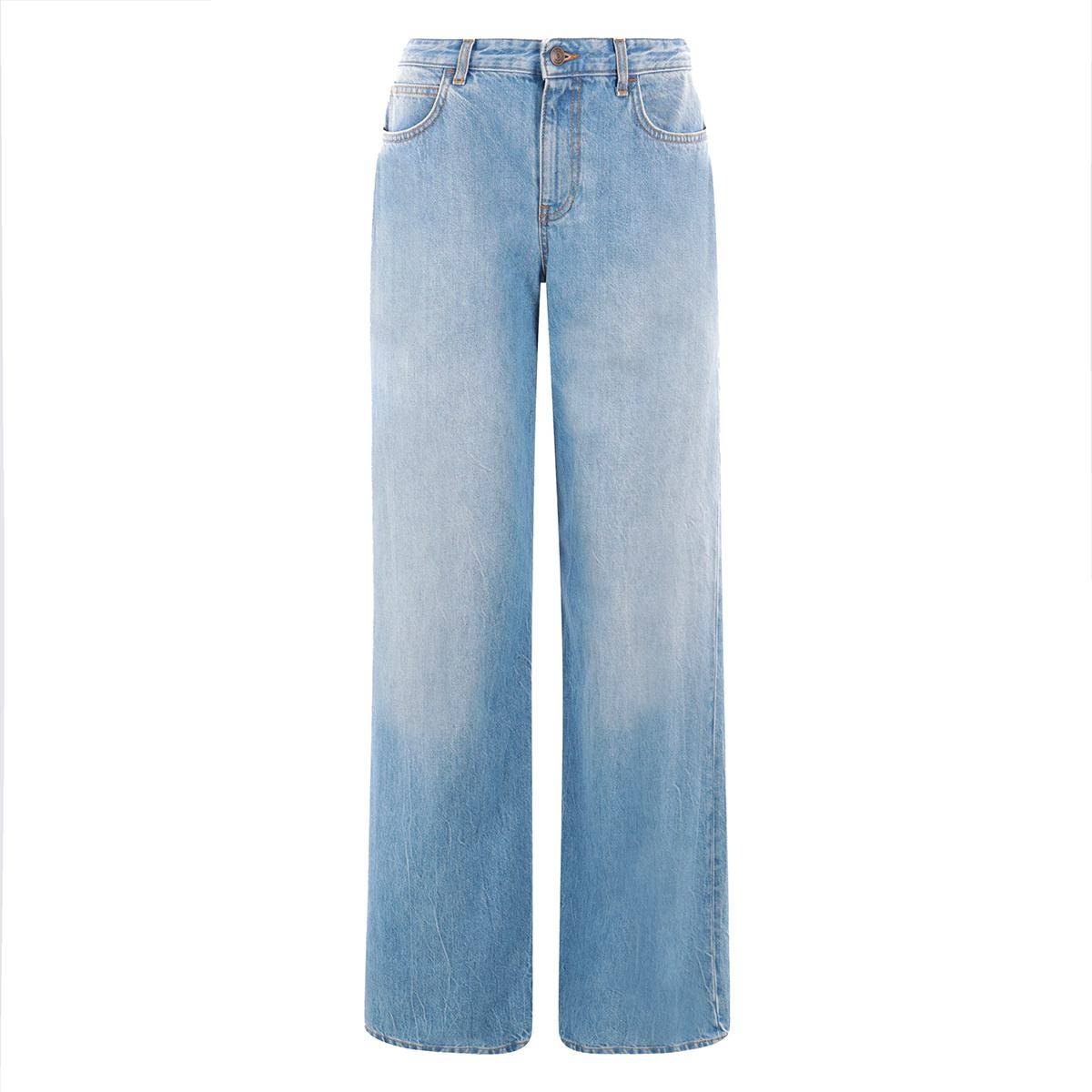 Mid-Rise Straight-Leg Jeans - Blue