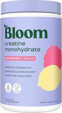 Bloom Nutrition Creatine Monohydrate Raspberry Lemon 9 oz