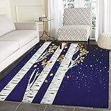 ASUS Birch Tree Decorative Area Rug with Star Pattern Blå