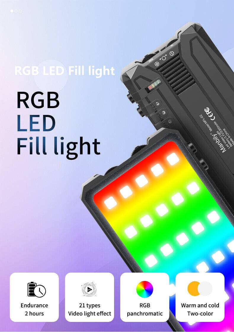 Manbily MFL-02 LED RGB Video Light Camera