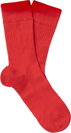 Thin Wool Socks - Racing Red