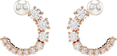 Swarovski Matrix Hoop Rarrings - Rose Gold/Pearl/Transparent