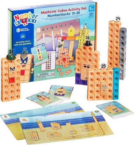 Learning Resources Math Link Cubes Number Blocks 21-30 Activity Set