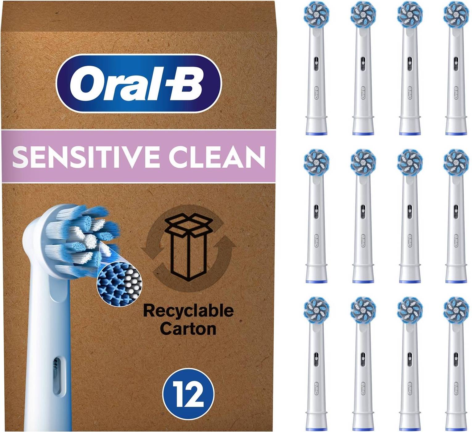 Sensitive Clean  Replacement Toothbrush Head 12-pack