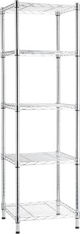 Amazon Basics 5-Shelf Tower Adjustable Storage Unit Shelving System