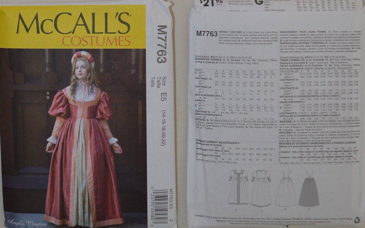 McCalls Sewing Pattern 7763
