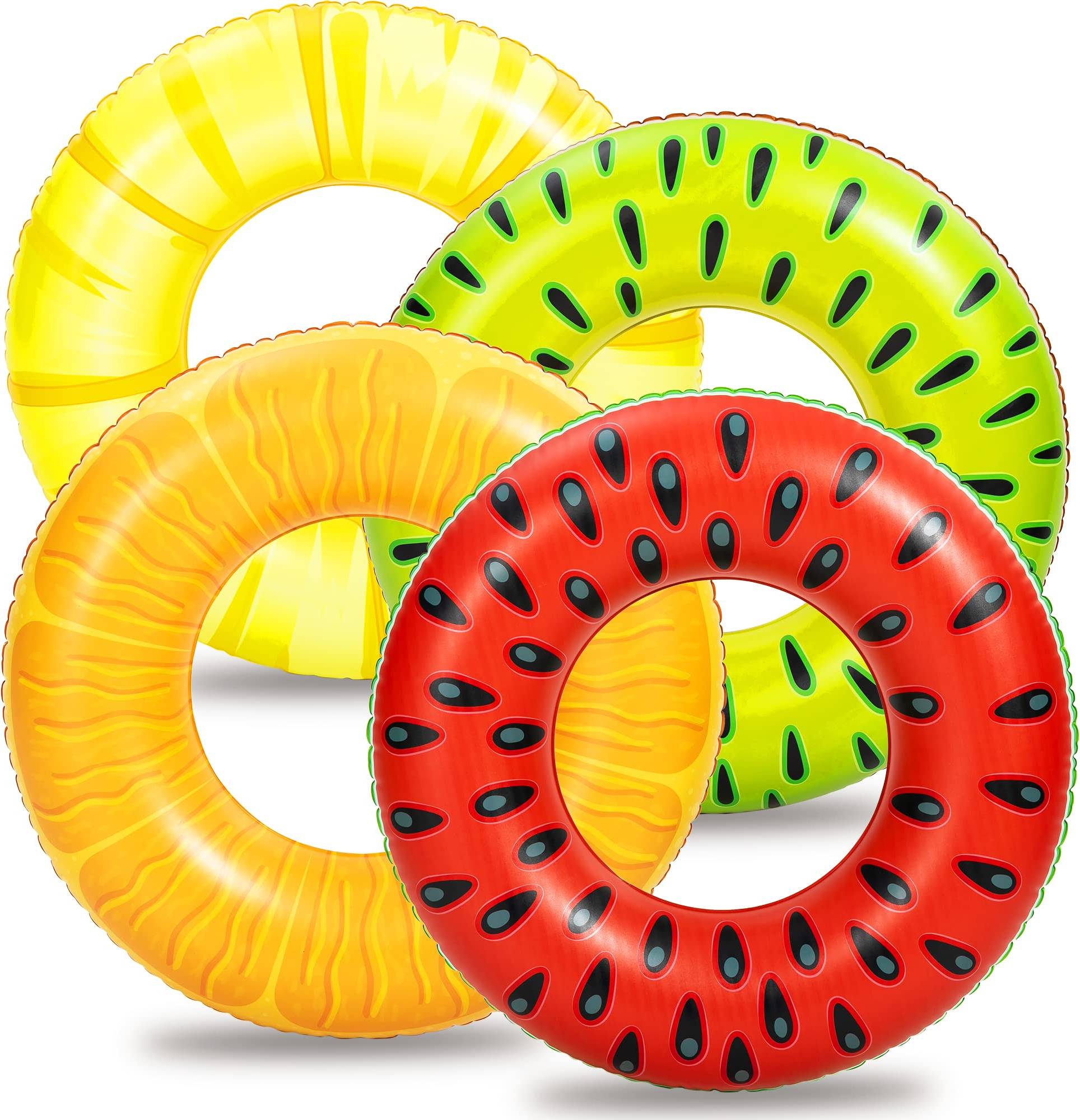 Sloosh 4 Pack Inflatable Pool Floats Tube Rings
