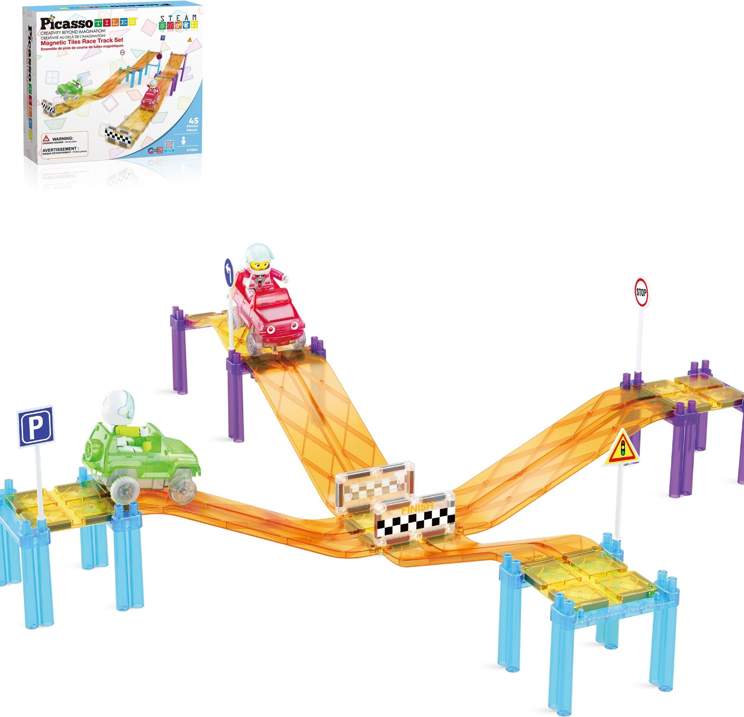 PicassoTiles Magnetinis Konstruktorius Racing Track Set PTR04