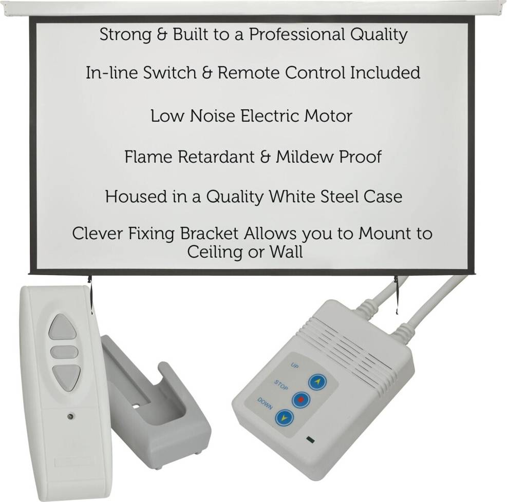 Loops 120 Inch Electric Motorised Ceiling Wall Projector Screen