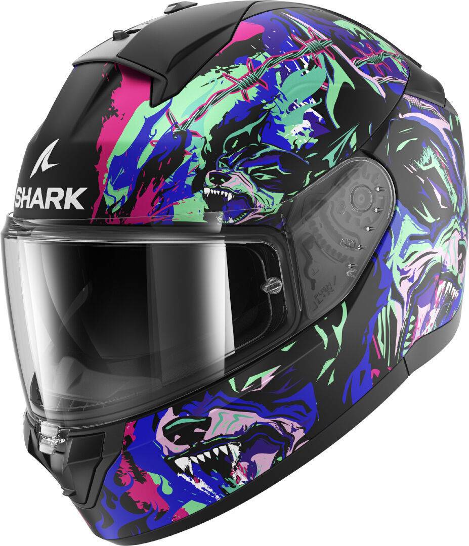 SHARK Helmets Ridill 2 Raging Beast Mat - Carbon/Blå/Antracit