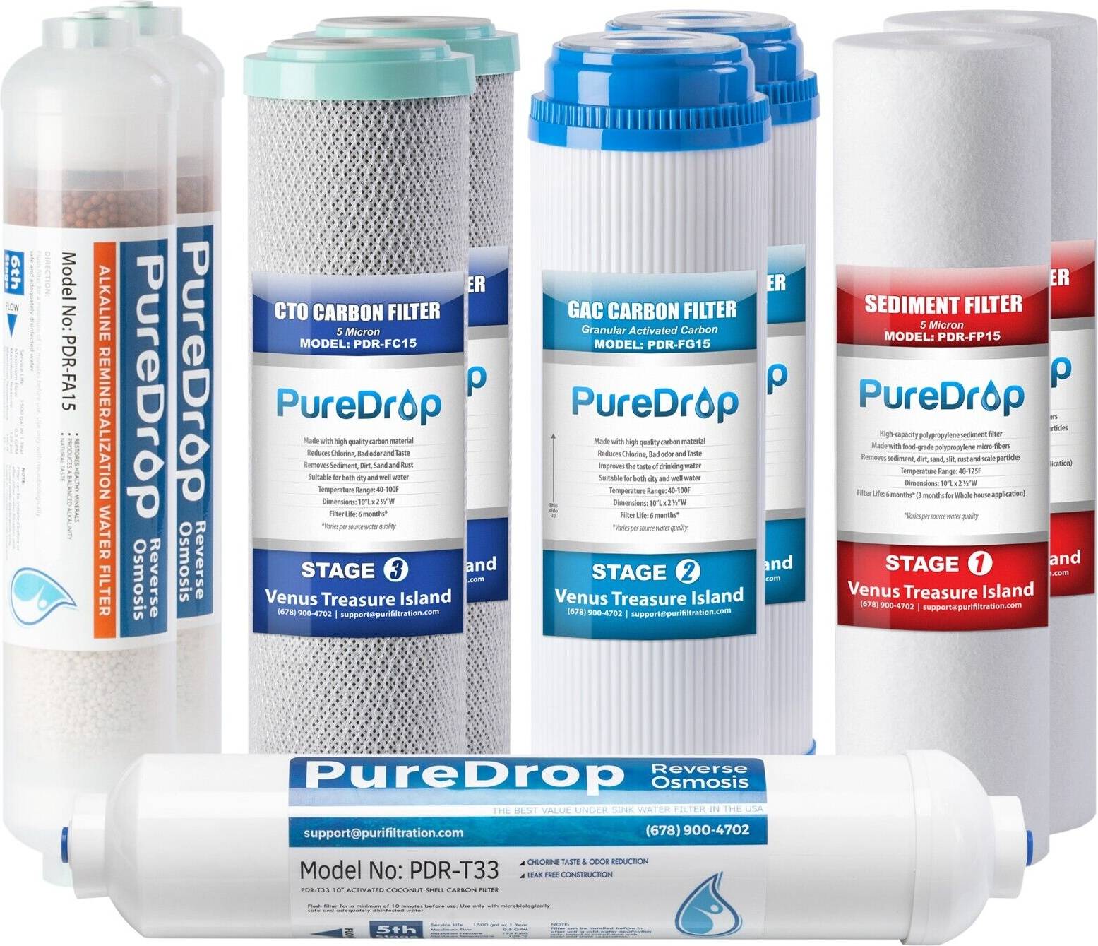 PureDrop PDR-F9K Reverse Osmosis Water Filter Set