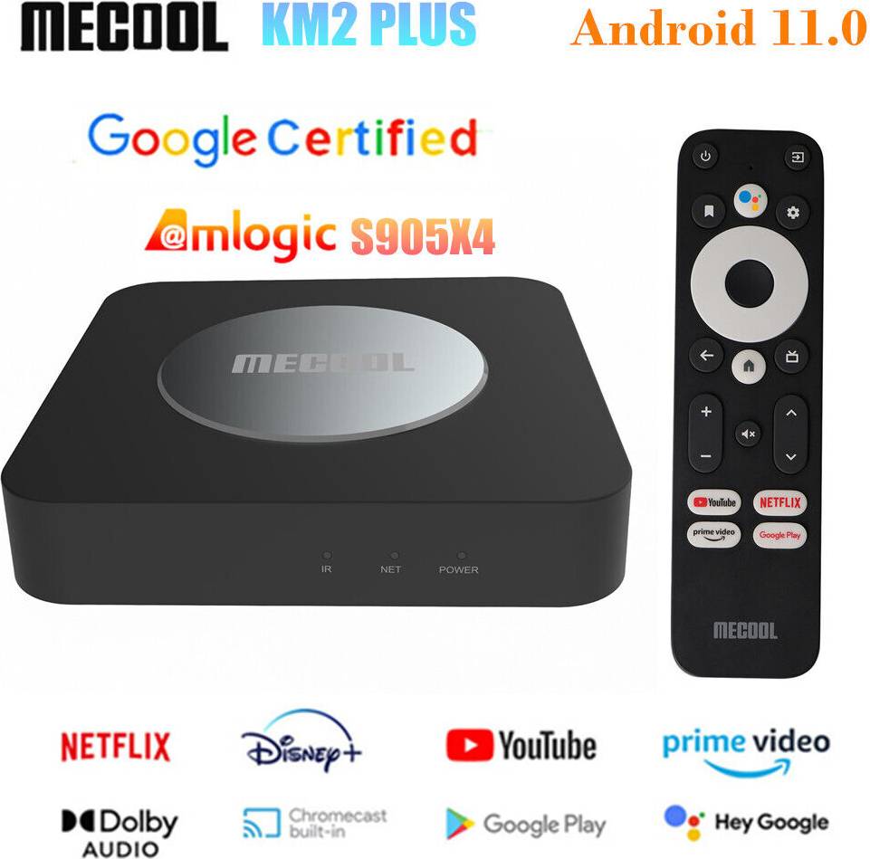 Chromecast 4k Mecool KM2 Plus 4K Android TV Box