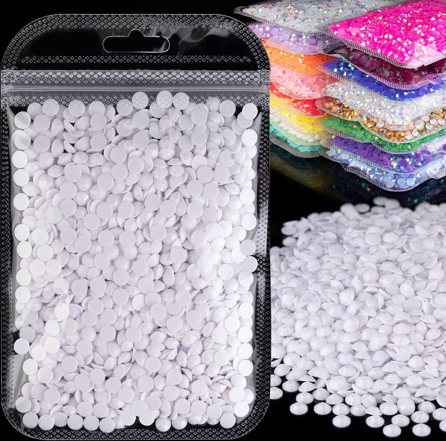 BelleBoost 4000pcs 4mm Resin Rhinestones Bulk