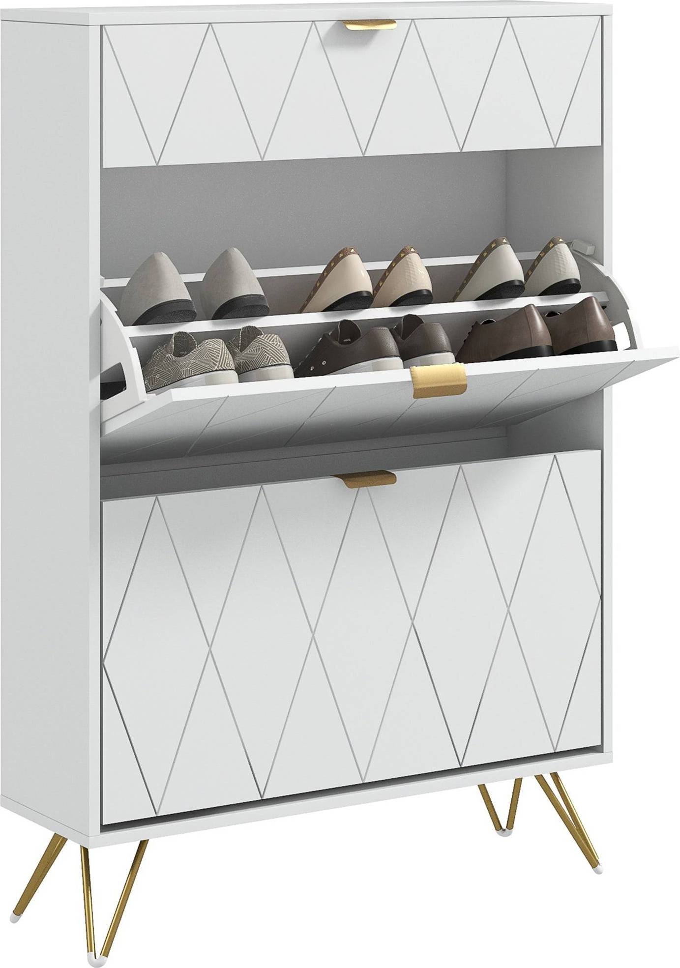 Homcom Slim White Shoe Rack 76x117cm